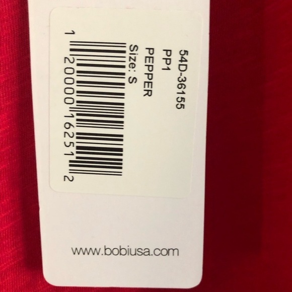 Bobi Top Long Sleeve Cropped Boxy Fit Red NWT Size XS - Picture 6 of 8